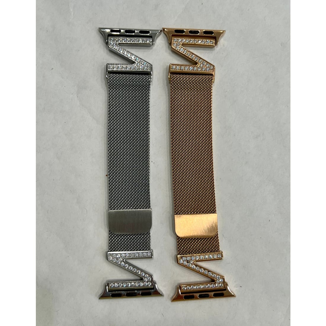 Apple Watch Band 38mm 40mm 41mm 42mm 44mm 45mm Crystal Milanese Loop Band Silver or Rose Gold, Smartwatch Bracelet Final Sale