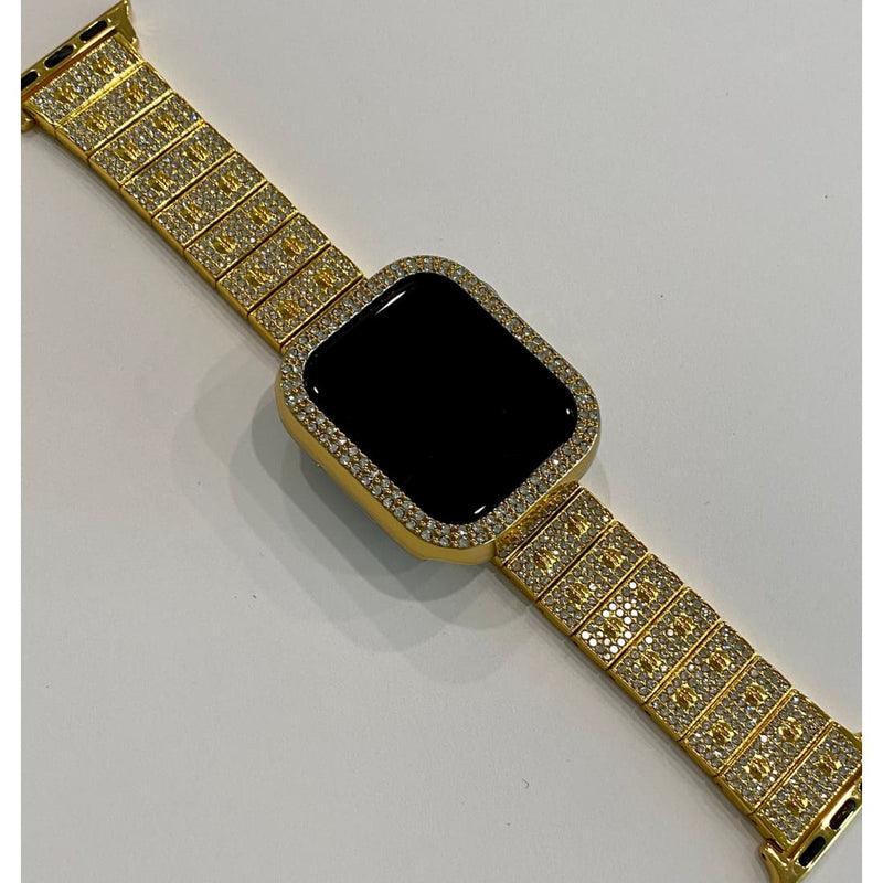 Apple Watch Band 41mm 45mm 49mm Ultra Swarovski Crystals & or Apple Watch Case Cover Bling Choice of Colors 38-45mm Series 2-8