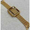 Apple Watch Band 41mm 45mm 49mm Ultra Yellow Gold Swarovski Crystals & or Crystal Apple Watch Case Cover Bezel Smartwatch Bling