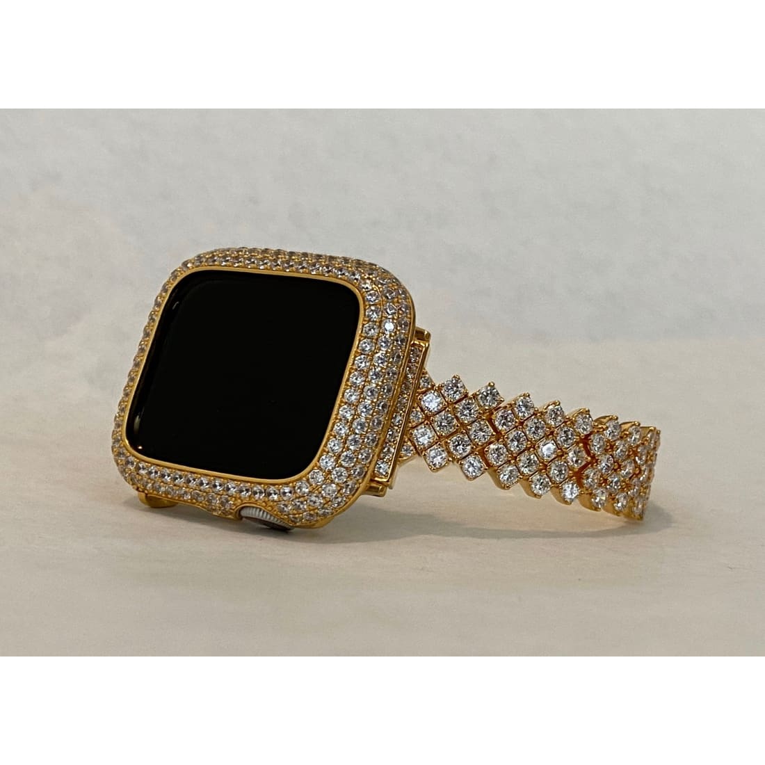 Apple Watch Band 41mm 45mm Gold Women's Swarovski Crystal & or Lab Diamond Bezel 38 40 42 44mm S1-8 Smartwatch Bumper