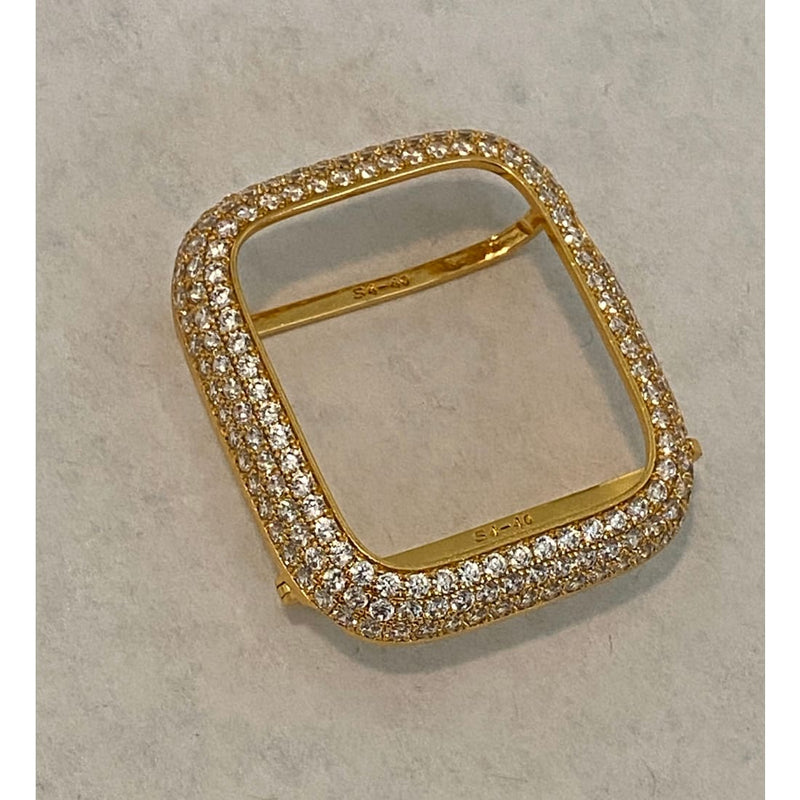 Apple Watch Band 41mm 45mm Gold Women's Swarovski Crystal & or Lab Diamond Bezel 38 40 42 44mm S1-8 Smartwatch Bumper