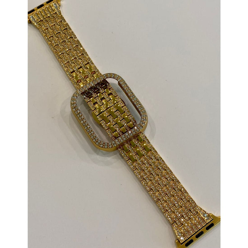 Apple Watch Band 41mm 45mm Series 7 Swarovski Crystals & or Crystal Apple Watch Bezel Cover Choice of Colors