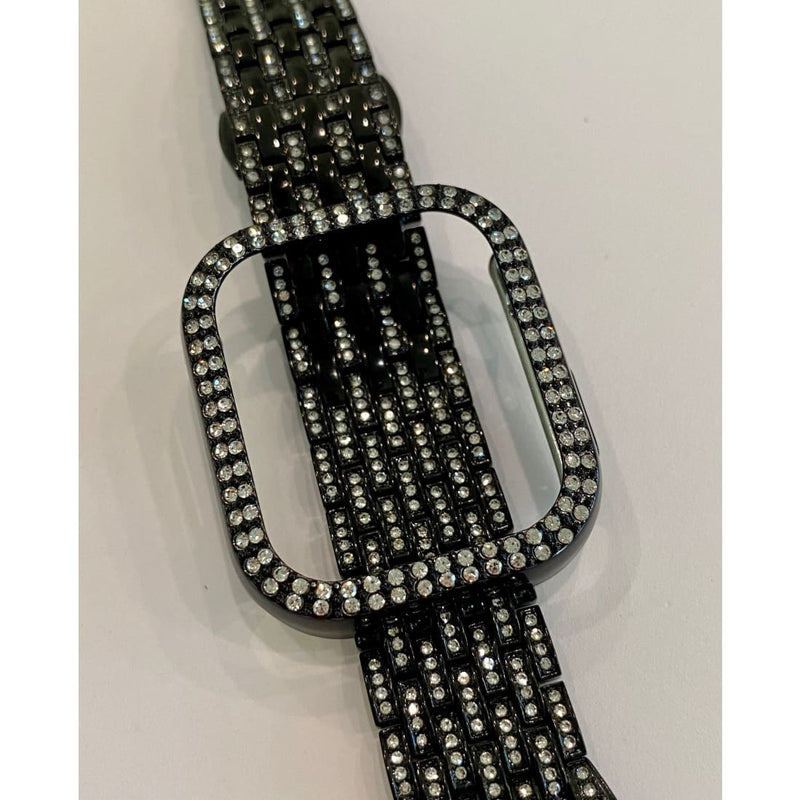 Apple Watch Band 41mm 45mm Series 7 Swarovski Crystals & or Crystal Apple Watch Bezel Cover Choice of Colors