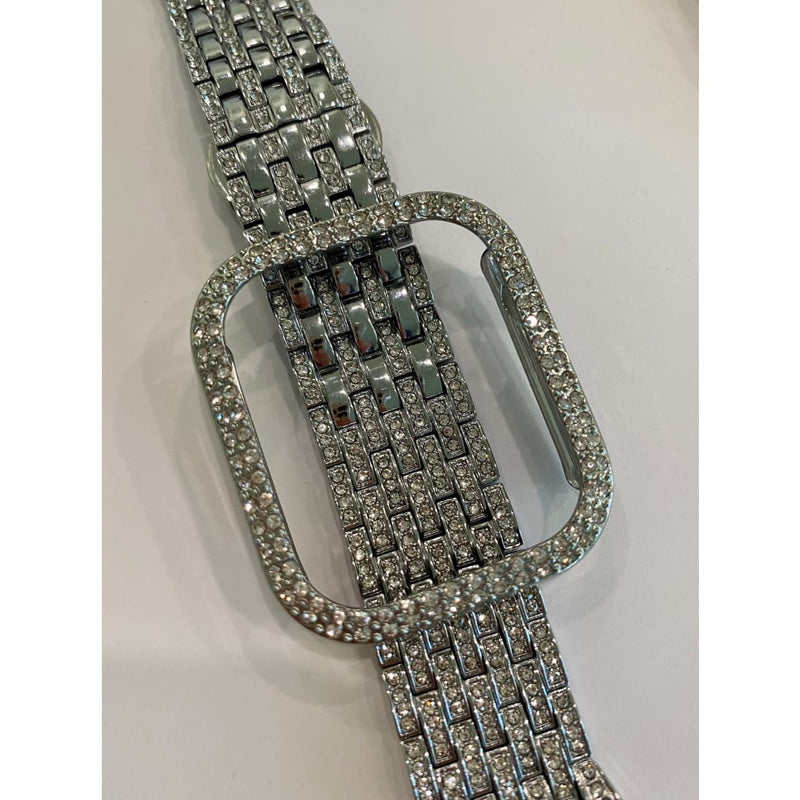 Apple Watch Band 41mm 45mm Series 7 Swarovski Crystals & or Crystal Apple Watch Bezel Cover Choice of Colors