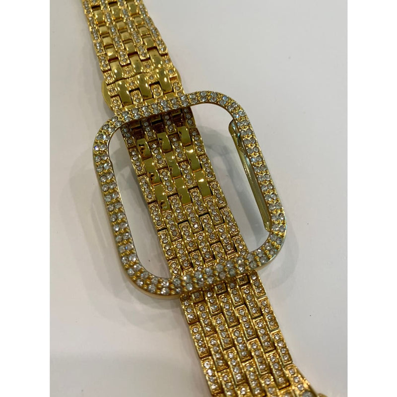 Apple Watch Band 41mm 45mm Series 7 Swarovski Crystals & or Crystal Apple Watch Bezel Cover Choice of Colors