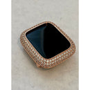 Apple Watch Band Rose Gold Stainless Steel Swarovski Crystals & or Lab Diamond Bezel Cover Smartwatch Bumper 38mm-45mm Series 1-8 SE