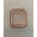 Apple Watch Band Series 7 41mm 45mm Rose Gold & or Pave Lab Diamond Bezel Cover Iwatch Bumper 38 40 42 44mm