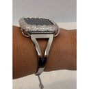 Apple Watch Band Silver and or Lab Diamond Bezel Iwatch Bangle sb1