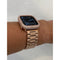 Apple Watch Band Women Rose Gold Series 1-8 SE & or Lab Diamond Bezel Cover 38mm 40mm 41mm 42mm 44mm 45mm Smartwatch Bumper Bling