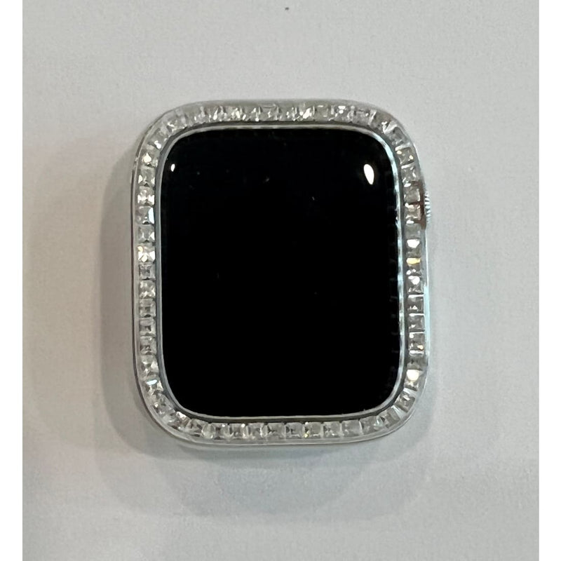 Apple Watch Bezel Cover Clear Acrylic Bumper Square Crystal Rhinestones Bumper 38mm-45mm Series 2-7