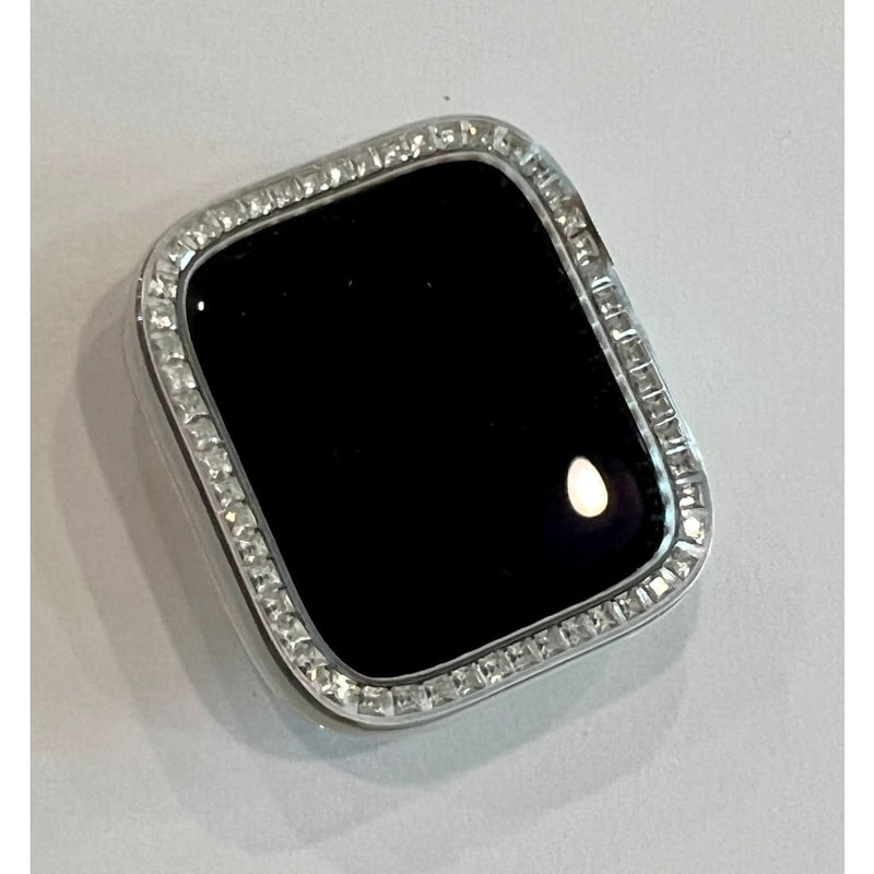 Apple Watch Bezel Cover Clear Acrylic Bumper Square Crystal Rhinestones Bumper 38mm-45mm Series 2-7