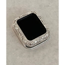Apple Watch Bezel Cover Silver Metal Cover Floral Design Inset Rhinestones 38mm 40mm 42mm 44mm Series 6 Handmade