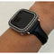 Apple Watch Bezel Cover Silver With Black Lab Diamonds, Metal Iwatch Band Bumper Case 2.5mm 6 Final Sale