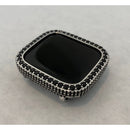 Apple Watch Bezel Cover Silver With Black Lab Diamonds, Metal Iwatch Band Bumper Case 2.5mm 6 Final Sale