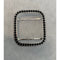 Apple Watch Bezel Cover Silver With Black Lab Diamonds, Metal Iwatch Band Bumper Case 2.5mm 6 Final Sale
