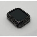 Black on Black Apple Watch Bezel Cover Swarovski Crystal Rhinestones 38mm 40mm 41mm 42mm 44mm 45mm Series 2-8 SE