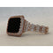 Boho Bride Apple Watch 8 Band 41mm 45mm Rose Gold Swarovski Crystals & or Lab Diamond Bezel Cover Smartwatch Bumper 38-44mm