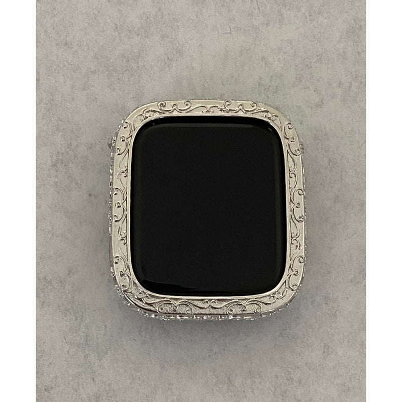 Custom Apple Watch Bezel Cover Silver 40mm 44mm Iwatch Bumper Case Hand Made Final Sale