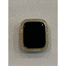 Custom Iced Out Apple Watch Bezel Cover Gold with 2.5mm Lab Diamonds 40mm 44mm Handmade