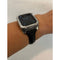 Engraved Apple Watch Bezel Cover Silver and Black Leather Slim Iwatch Band Women 38 40 42 44mm Final Sale