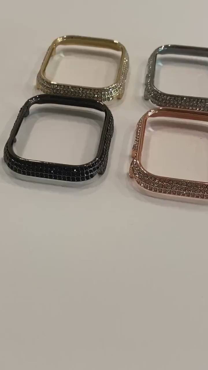 Series 7-8 Apple Watch Bezel Cover Swarovski Crystal Smartwatch Bumper Case Bling 41mm 45mm