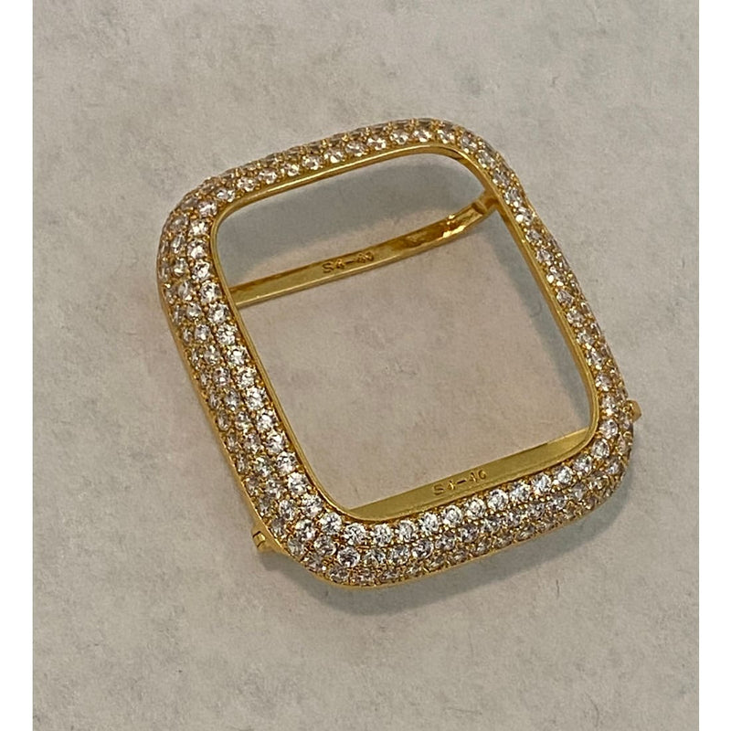 Gold Apple Watch Band 40mm 41mm Woman  and or Lab Diamond Bezel Cover 45mm Series 7 Iwatch Bling Custom Handmade