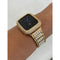 Gold Apple Watch Band 41mm 45mm 38mm 40mm 42mm 44mm Rolex Style & or Lab Diamond Bezel Cover Series 1-8 Bling