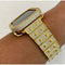 Gold Apple Watch Band Series 1-8 SE Swarovski Crystals & or Lab Diamond Bezel Cover 38mm-45mm Smartwatch Bumper Bling