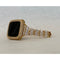 Gold Apple Watch Band Swarovski Crystals Series 1-8 & or Lab Diamond Bezel Bumper Cover Smartwatch Bumper Bling 38mm-45mm