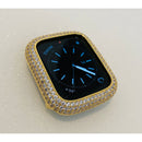 Gold Apple Watch Bezel Cover Pave Lab Diamond Case Crystal Iwatch Band Bling Series 1,2,3,4,5,6,7,8 SE