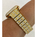 Gold Apple Watch Series 7-8 Band 41mm 44mm Swarovski Crystals & or Yellow Gold Lab Diamond Bezel Cover 38mm-44mm