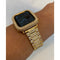 Iced Out Apple Watch Band Yellow Gold & or Lab Diamond Bezel Cover Smartwatch Bumper 38mm-45mm Series 1-8 SE