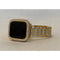 Iced Out Apple Watch Band Yellow Gold & or Lab Diamond Bezel Cover Smartwatch Bumper 38mm-45mm Series 1-8 SE