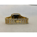 Iced Out Apple Watch Band Yellow Gold & or Lab Diamond Bezel Cover Smartwatch Bumper 38mm-45mm Series 1-8 SE
