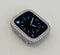 Custom Apple Watch Cover Silver Lab Diamond Bezel, Metal Iwatch Case Bling 38mm 40mm 41mm 42mm 44mm 45mm, Smartwatch Bumper