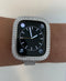 Apple Watch Band Case Cover Silver Metal Bezel 2.5mm Lab Diamonds, Smartwatch Bumper Bling
