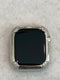 White Gold Apple Watch Bezel Cover 44mm Womens, Silver Lab Diamond Bumper Case, Gift for Her Custom Handmade Final Sale