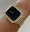Gold Apple Watch Band Swarovski Crystal Baguettes 38mm 40mm 42mm 44mm & or Baguette Lab Diamond Bezel Cover Custom