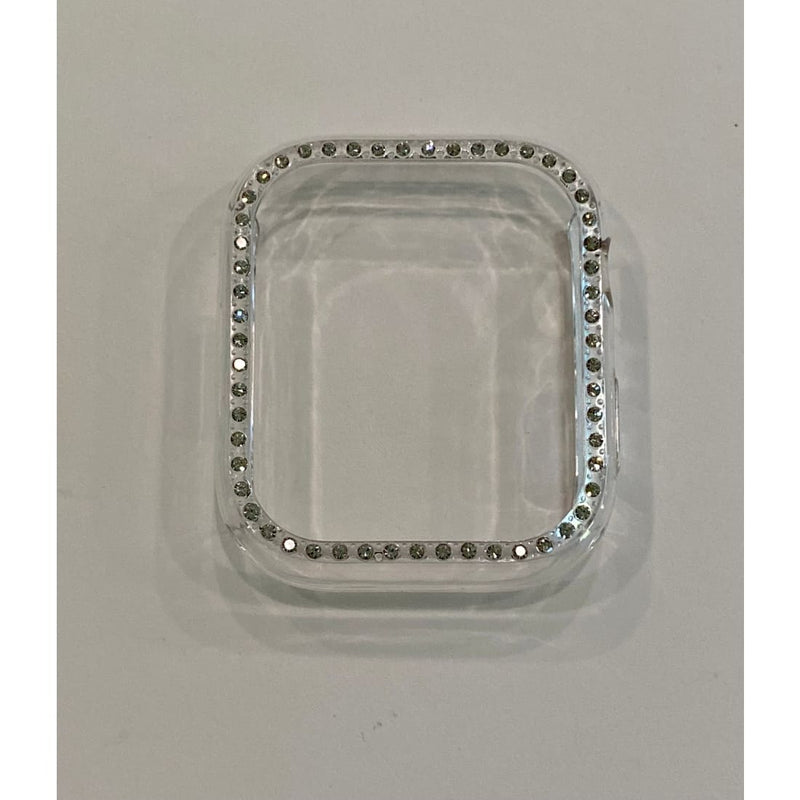 New Series 7-8 Apple Watch Bezel Cover 41mm 45mm Clear Crystal Iwatch Bumper Cover Bling Smartwatch Bumper