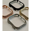 New Series 7-8 Apple Watch Case Cover 41mm 45mm,  Swarovski Crystal Iwatch Bumper Bezel in Silver, Gold, Rose Gold, Black Final Sale