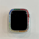 Rainbow Apple Watch Bezel Cover Clear Acrylic Bumper Crystal Rhinestones Bumper 38mm-45mm