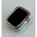 Rainbow Apple Watch Bezel Cover Clear Acrylic Bumper Crystal Rhinestones Bumper 38mm-45mm