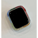 Rainbow Apple Watch Bezel Cover Clear Acrylic Bumper Crystal Rhinestones Bumper 38mm-45mm