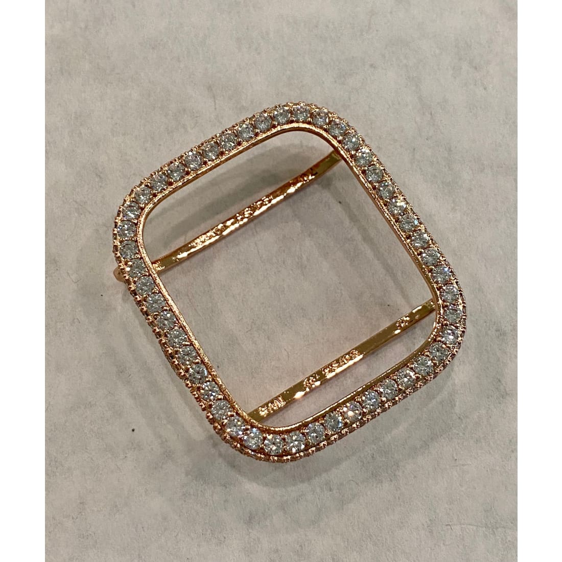 Rose Gold Apple Watch Band 41mm 45mm Swarovski Crystals & or Series 7 Lab Diamond Bezel Cover Case 38mm-44mm for Smartwatch