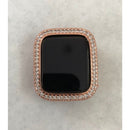 Rose Gold Apple Watch Case Cover with 2.5mm Square Lab Diamonds in 40mm or 44mm Smartwatch Bumper Bling