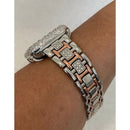 Series 1-8 Apple Watch Band 38mm 40mm 42mm 44mm Women Silver Rose Gold and or Lab Diamond Bezel Iwatch Bling