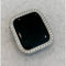 Series 1-8 Apple Watch Band 41mm 45mm Silver Stainless Steel Ultra Thin & or Lab Diamond Bezel Cover Bling for Smartwatch