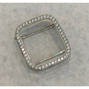 Series 1-8 Apple Watch Band 41mm 45mm Silver Stainless Steel Ultra Thin & or Lab Diamond Bezel Cover Bling for Smartwatch