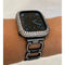 Series 1-8 Apple Watch Band Black 41mm 45mm & or Lab Diamond Bezel Cover 38mm 40mm 42mm 44mm Iwatch Case