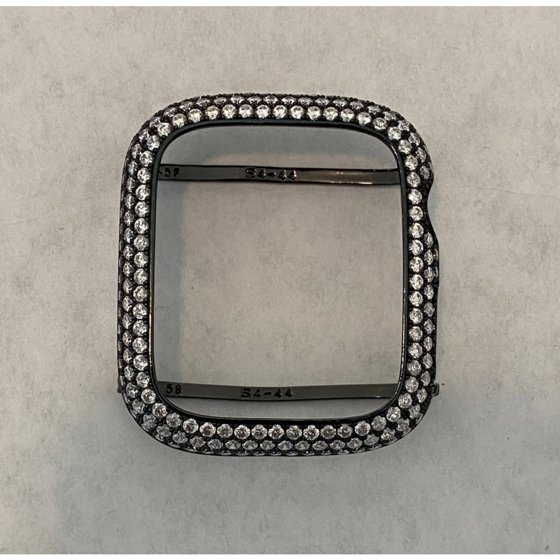Series 1-8 Apple Watch Band Black 41mm 45mm & or Lab Diamond Bezel Cover 38mm 40mm 42mm 44mm Iwatch Case